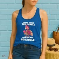 Turkey Boxing Thanksgiving Mma Kickboxing Karate Gobble Cool Gift Women's Tank Top thumb 2