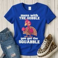 Turkey Boxing Thanksgiving Mma Kickboxing Karate Gobble Cool Gift Women's T-Shirt thumb 3