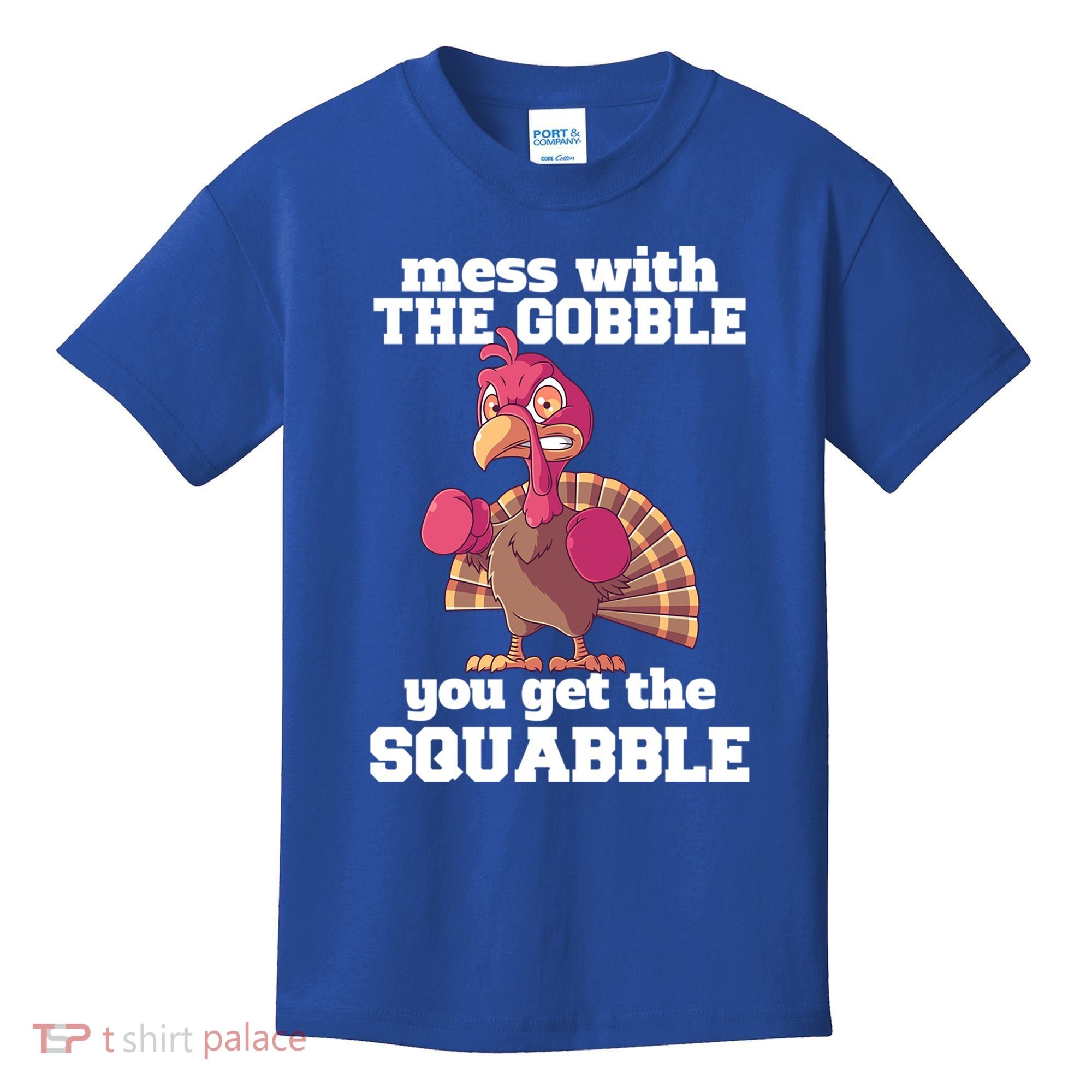 Turkey Boxing Thanksgiving Mma Kickboxing Karate Gobble Cool Gift Kids T-Shirt