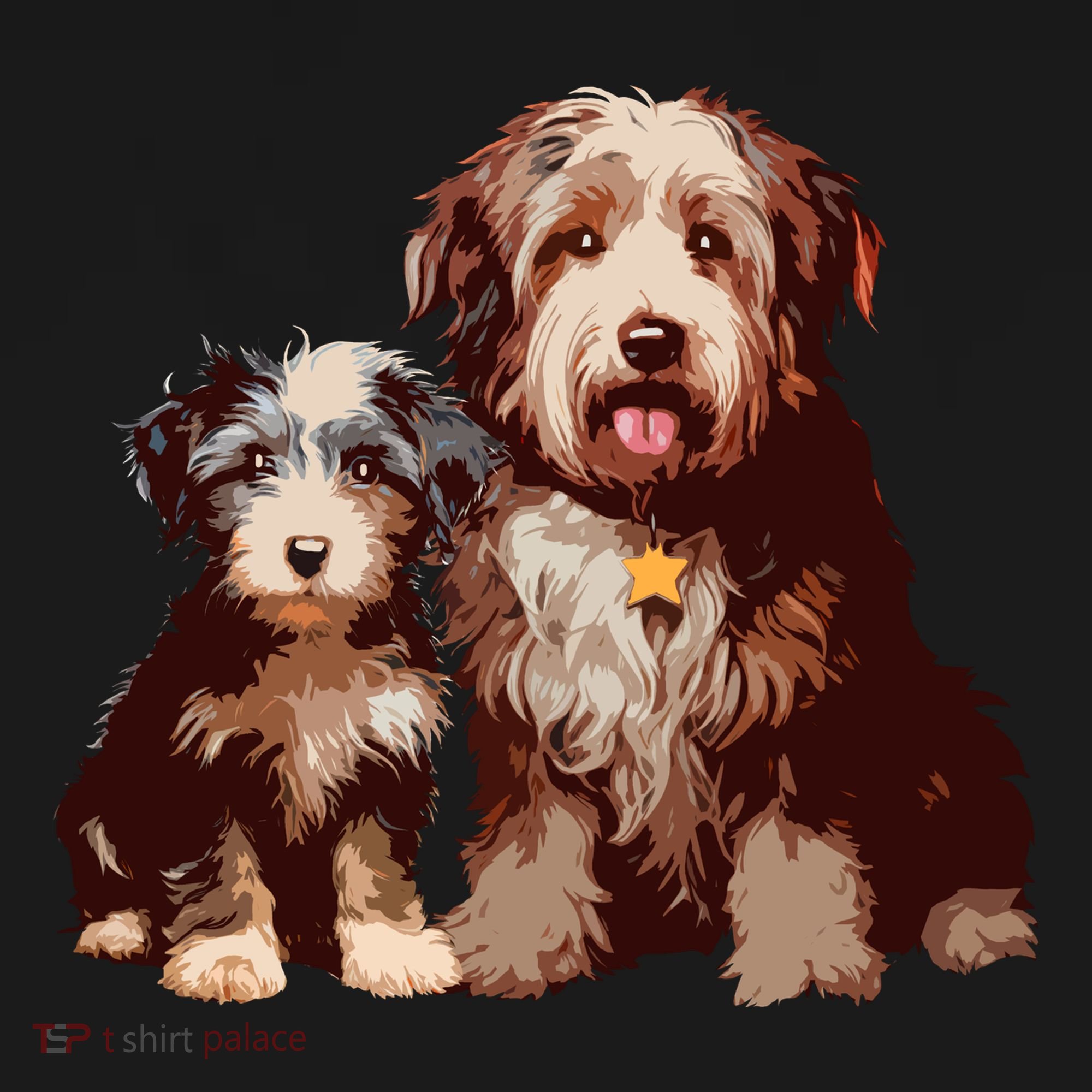 Two Bob Tail Dogs Ornament