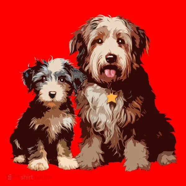 Two Bob Tail Dogs Santa Hat