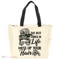 The Best Things In Life Mess Up Your Hair UTV SXS Funny Tote Bag thumb 0