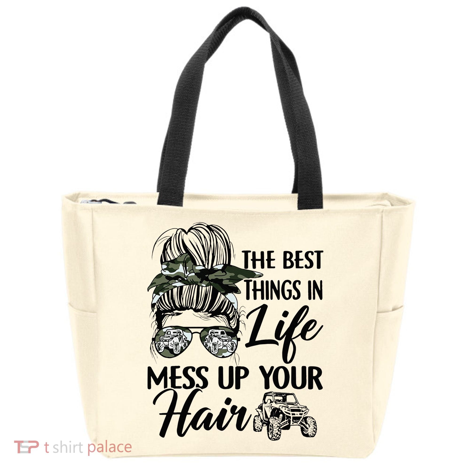 The Best Things In Life Mess Up Your Hair UTV SXS Funny Tote Bag