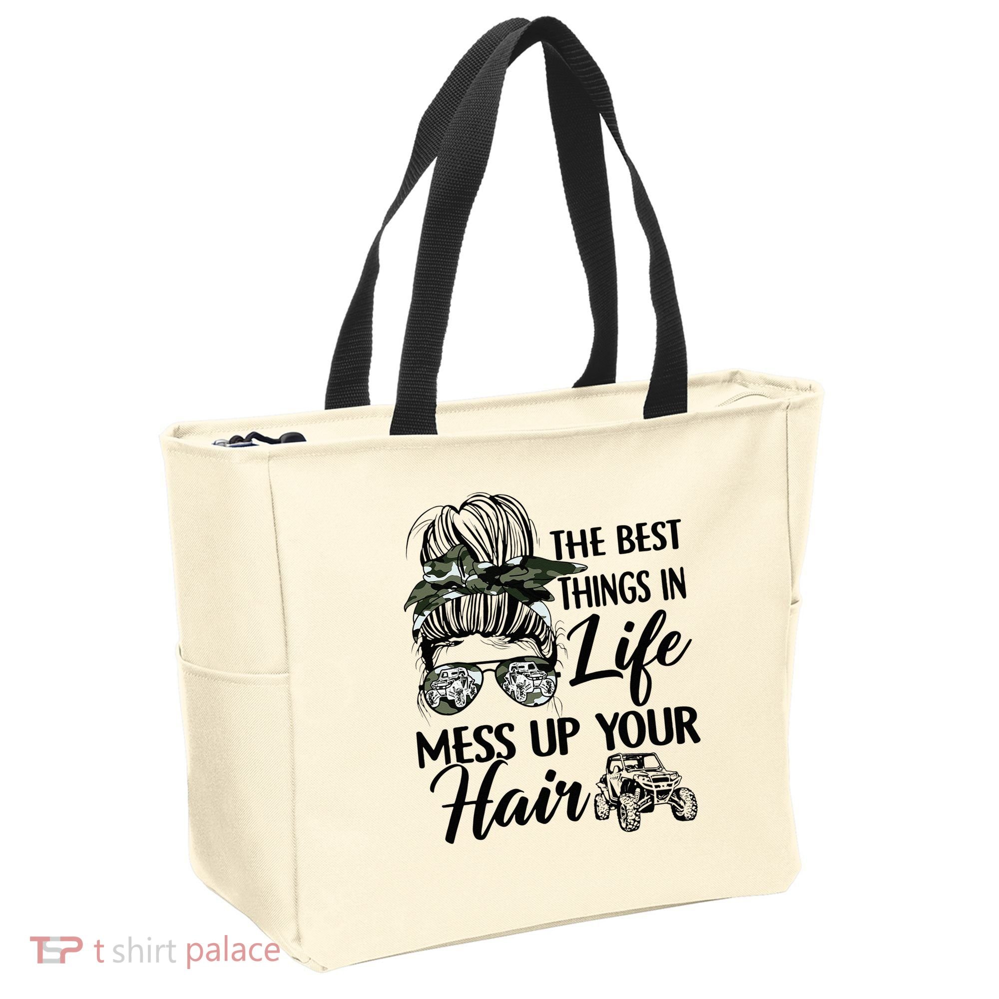 The Best Things In Life Mess Up Your Hair UTV SXS Funny Tote Bag
