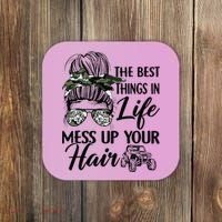 The Best Things In Life Mess Up Your Hair UTV SXS Funny Coaster thumb 0