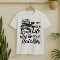 The Best Things In Life Mess Up Your Hair UTV SXS Funny T-Shirt thumb 2
