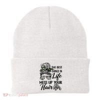The Best Things In Life Mess Up Your Hair UTV SXS Funny Beanie thumb 0