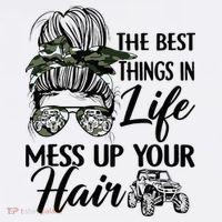 The Best Things In Life Mess Up Your Hair UTV SXS Funny Golf Towel thumb 3