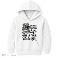 The Best Things In Life Mess Up Your Hair UTV SXS Funny Kids Hoodie thumb 0