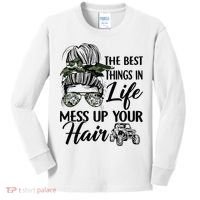 The Best Things In Life Mess Up Your Hair UTV SXS Funny Kids Long Sleeve Shirt thumb 0