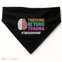 Thriving Beyond Trauma Tbi Traumatic Brain Injury Survivor USA-Made Doggie Bandana thumb 0