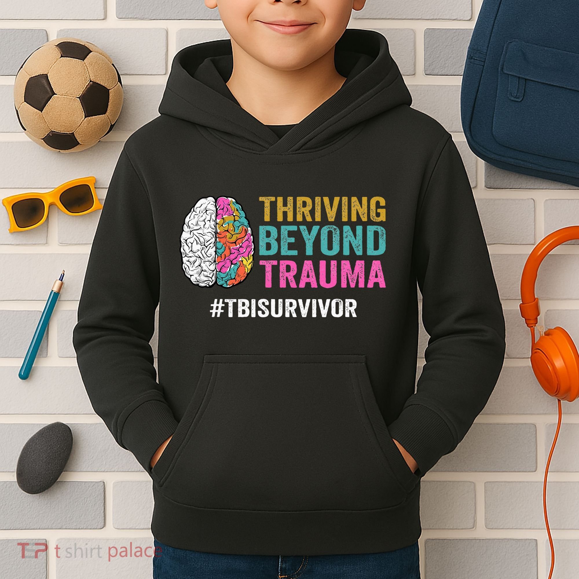 Thriving Beyond Trauma Tbi Traumatic Brain Injury Survivor Kids Hoodie