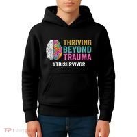 Thriving Beyond Trauma Tbi Traumatic Brain Injury Survivor Kids Hoodie thumb 4