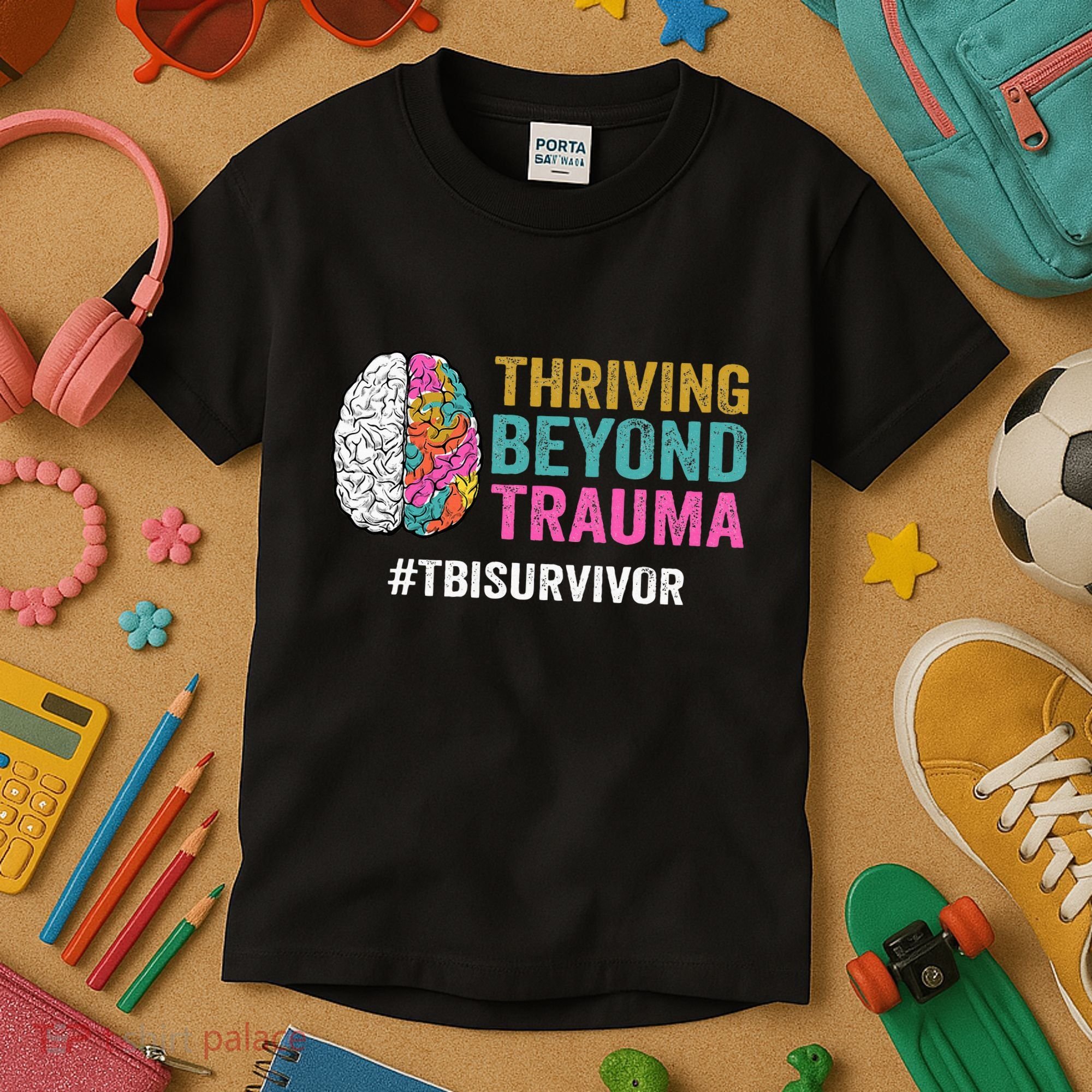 Thriving Beyond Trauma Tbi Traumatic Brain Injury Survivor Kids T-Shirt