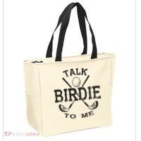 Talk Birdie to Me Funny Golf Golfing Golfer Gift Tote Bag thumb 2