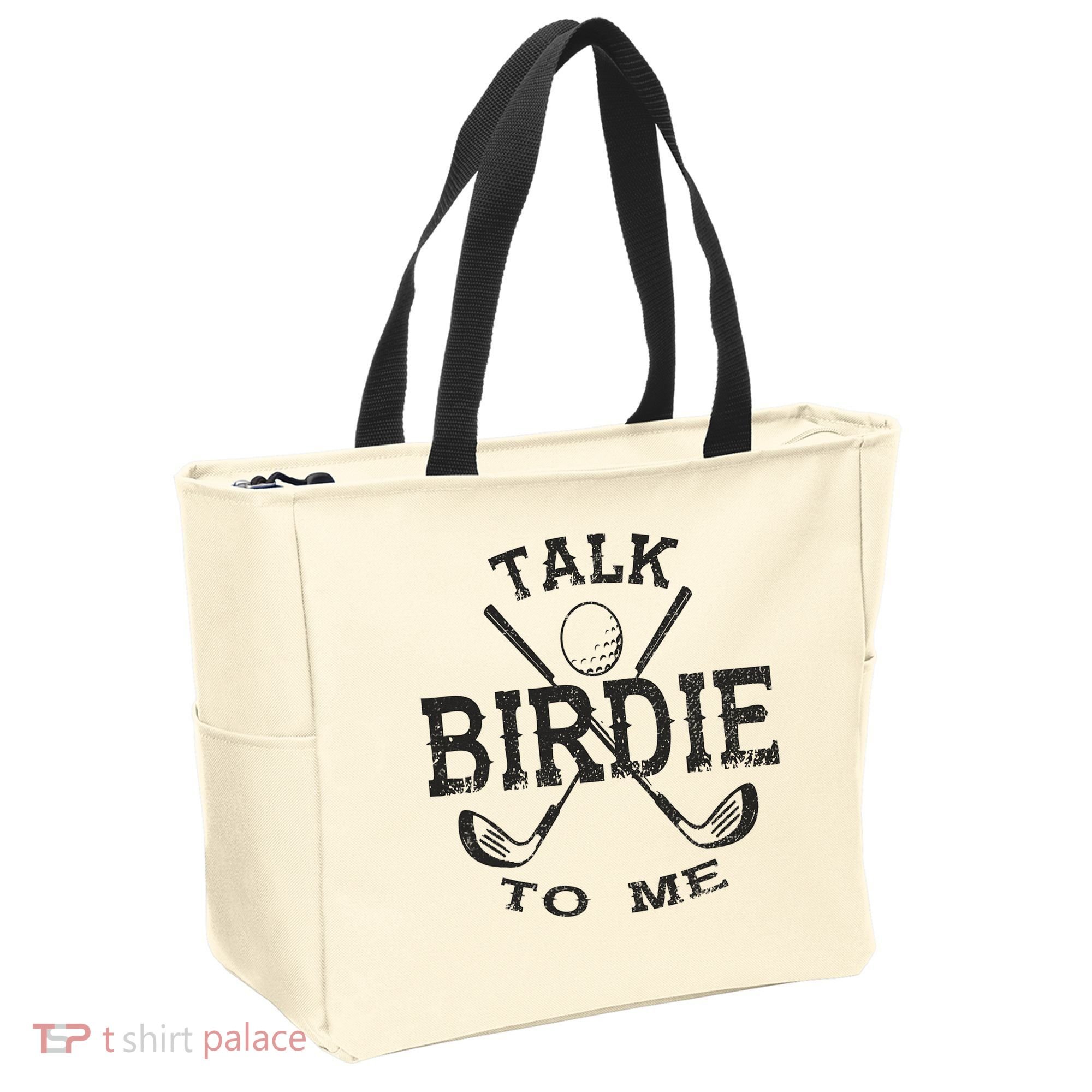 Talk Birdie to Me Funny Golf Golfing Golfer Gift Tote Bag