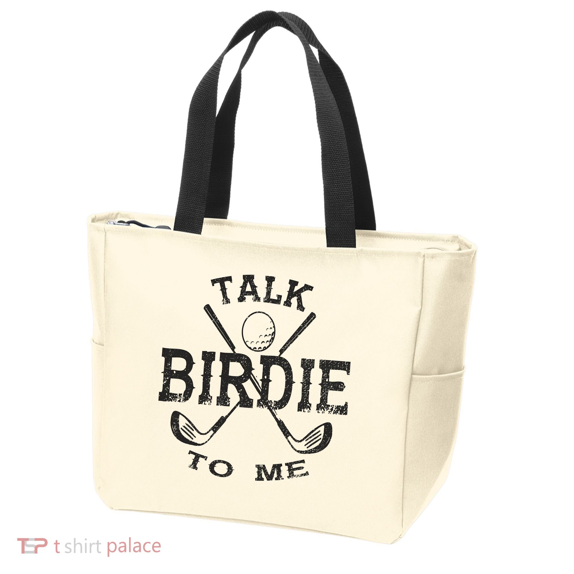Talk Birdie to Me Funny Golf Golfing Golfer Gift Tote Bag