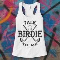 Talk Birdie to Me Funny Golf Golfing Golfer Gift Women's Tank Top thumb 3