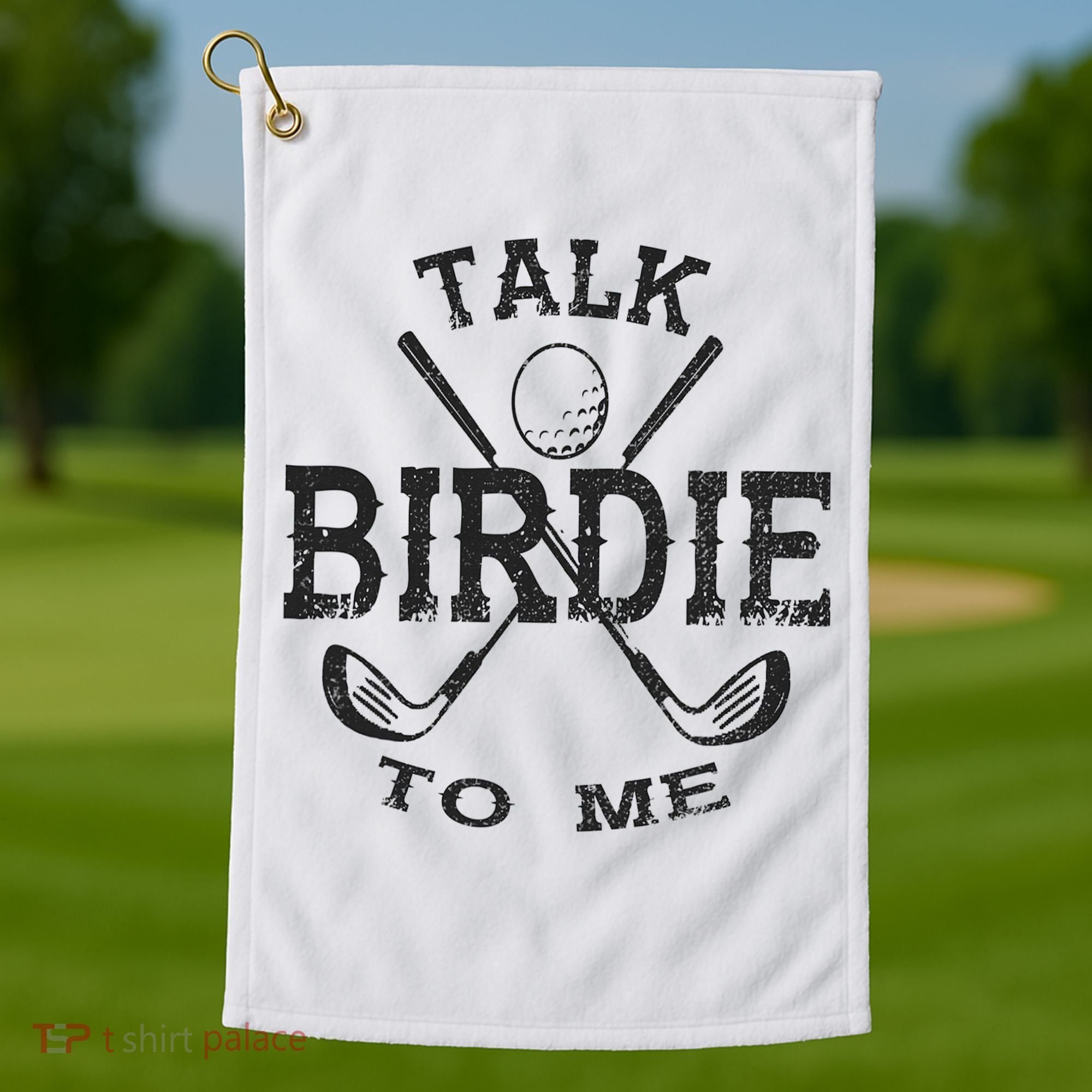 Talk Birdie to Me Funny Golf Golfing Golfer Gift Golf Towel