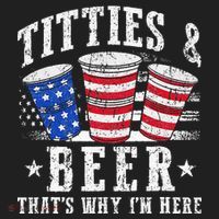 Titties & Beer Thats Why Im Here Red White And Blue Shots Tumbler thumb 3