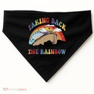 Taking Back The Rainbow Christian Jesus Rainbow Ship USA-Made Doggie Bandana