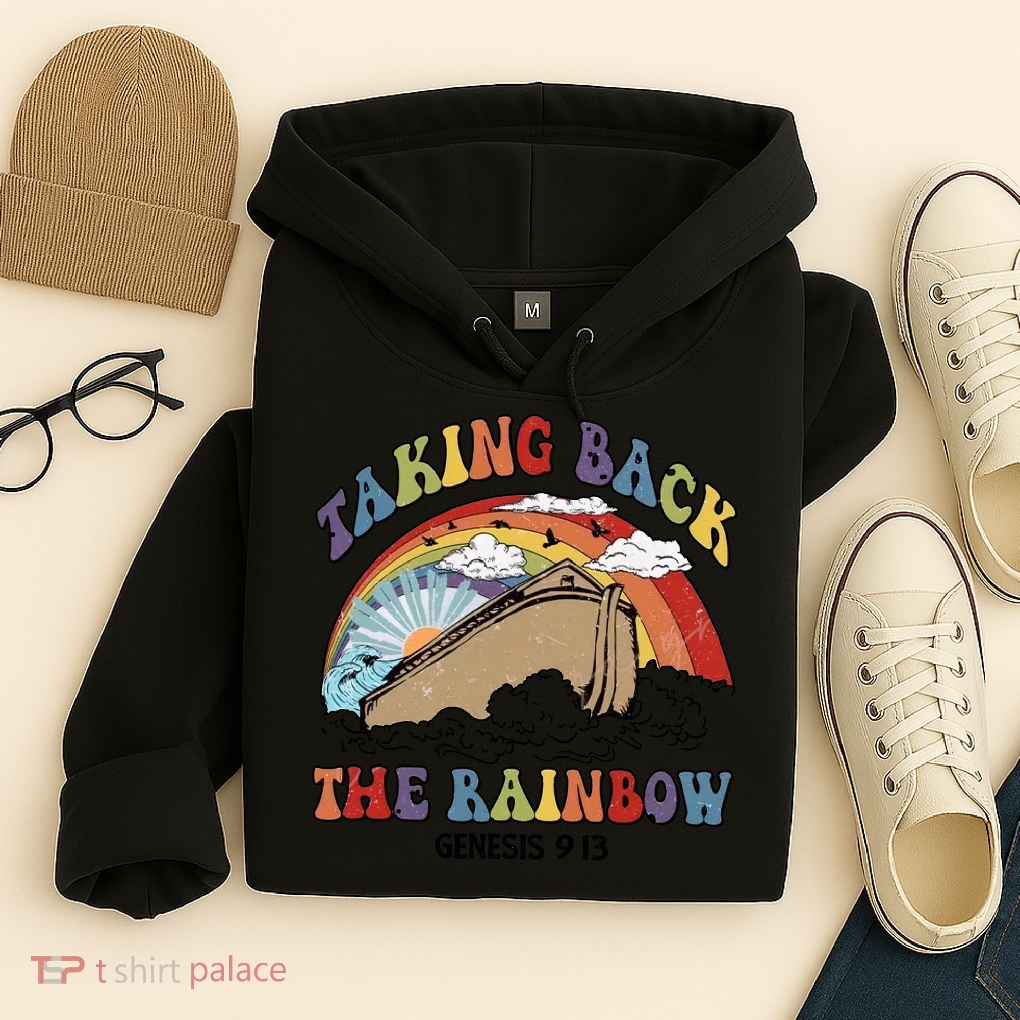 Taking Back The Rainbow Christian Jesus Rainbow Ship Hoodie