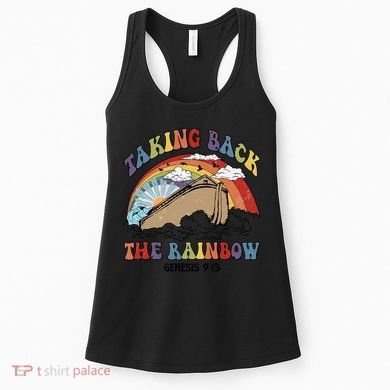 Taking Back The Rainbow Christian Jesus Rainbow Ship Women's Tank Top