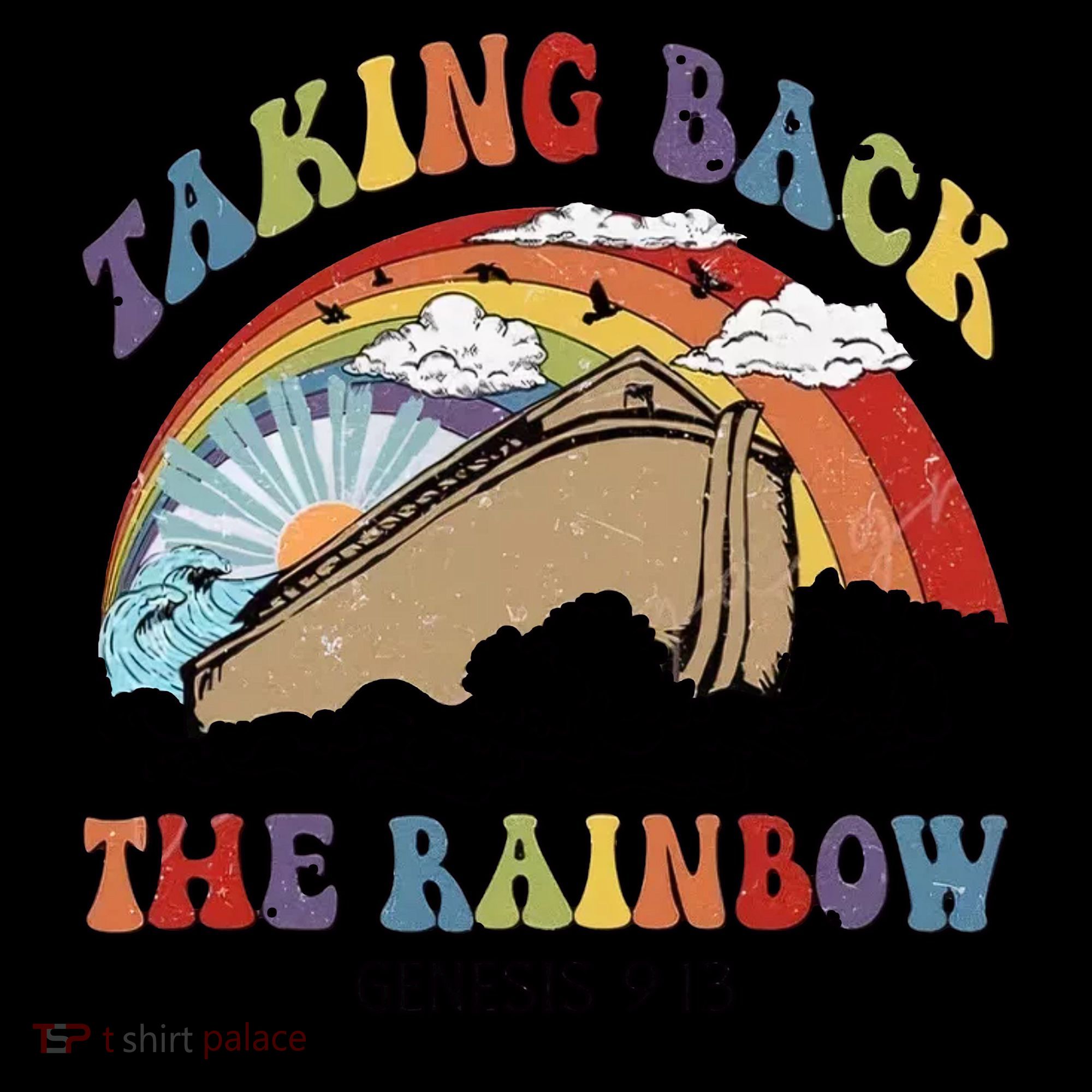 Taking Back The Rainbow Christian Jesus Rainbow Ship Women's Tank Top