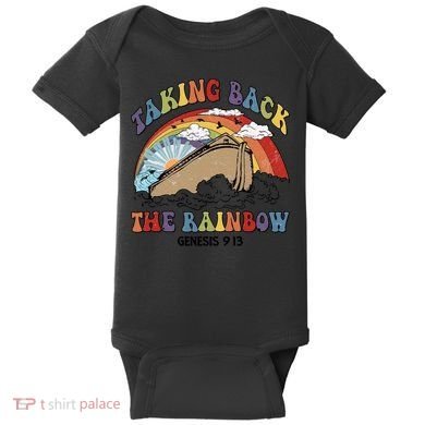 Taking Back The Rainbow Christian Jesus Rainbow Ship Baby Bodysuit