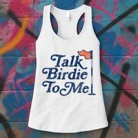Talk Birdie To Me Funny Golfer Dad Fathers Day Golf Women's Tank Top thumb 3