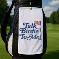 Talk Birdie To Me Funny Golfer Dad Fathers Day Golf Golf Towel thumb 2