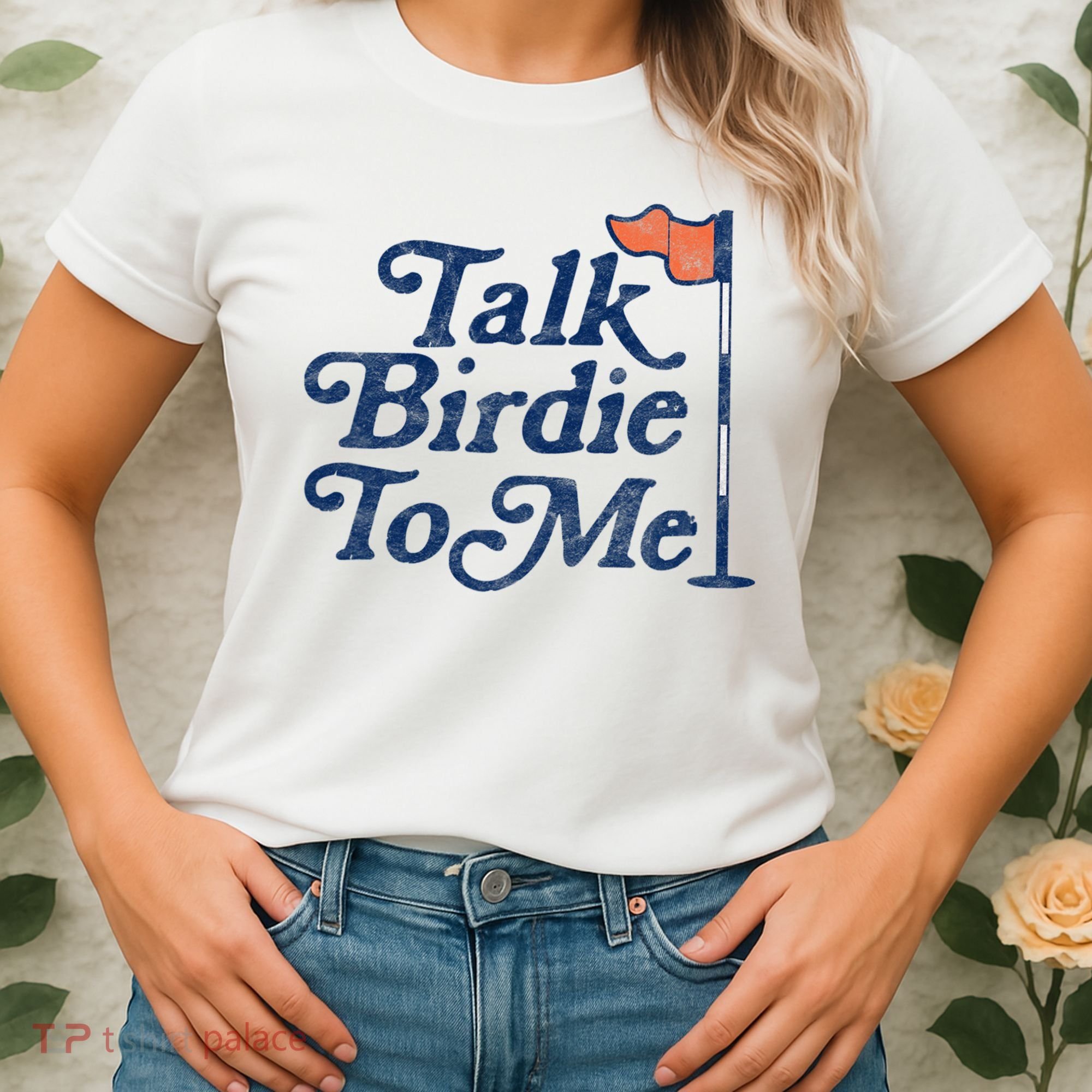 Talk Birdie To Me Funny Golfer Dad Fathers Day Golf Women's T-Shirt