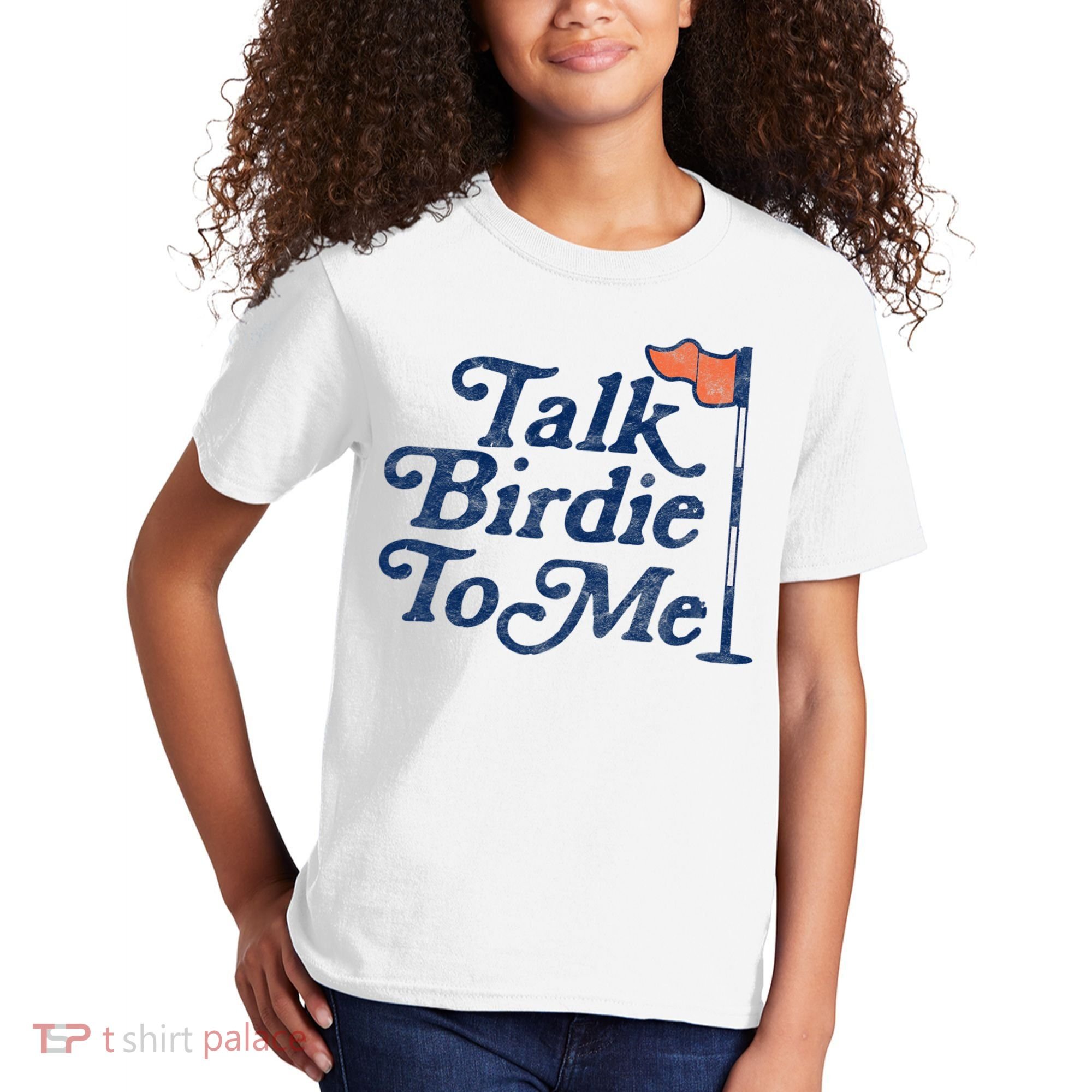 Talk Birdie To Me Funny Golfer Dad Fathers Day Golf Kids T-Shirt