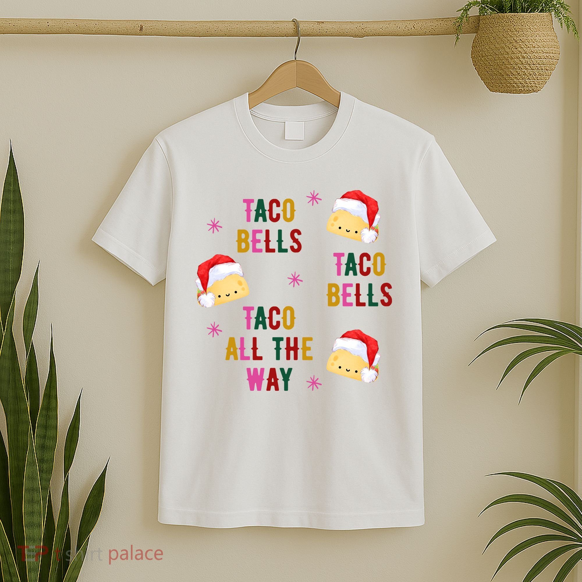 Taco Bells Taco All The Way Funny Christmas T-Shirt