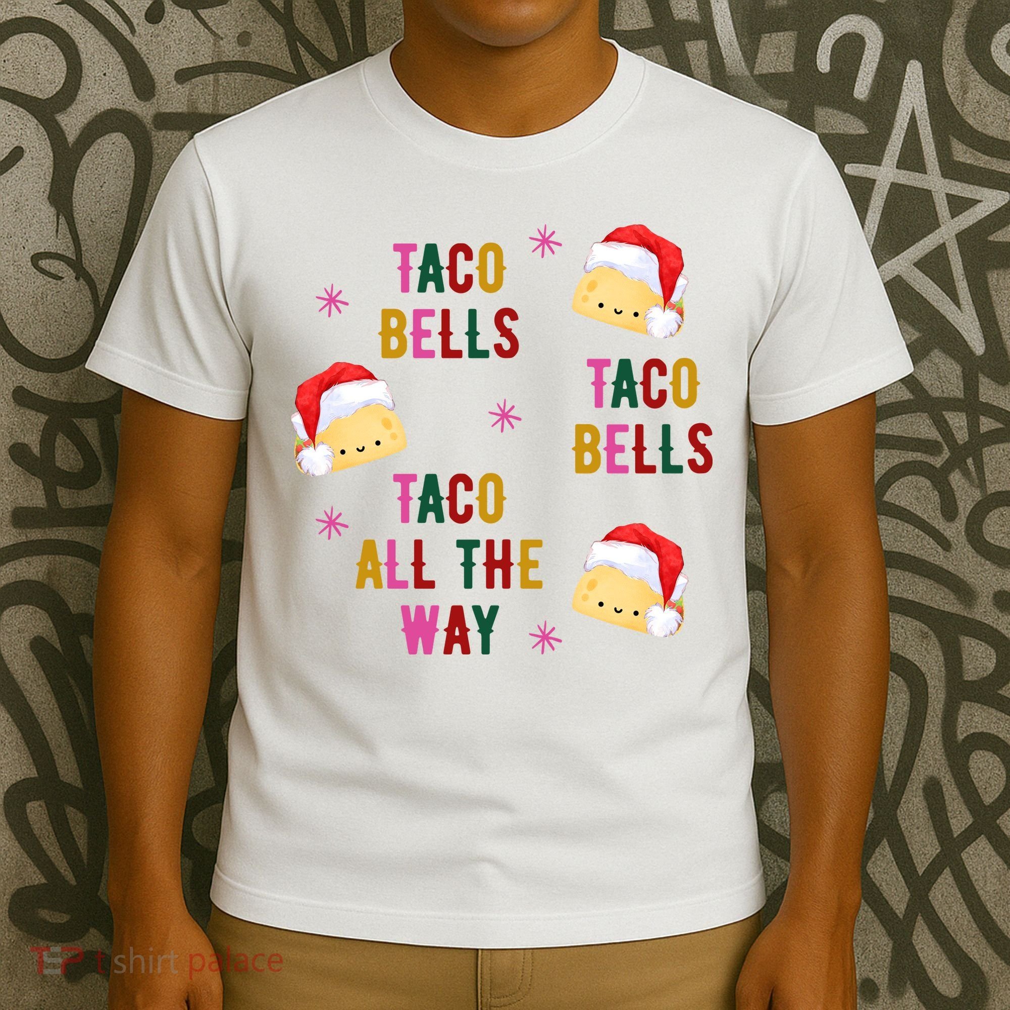 Taco Bells Taco All The Way Funny Christmas T-Shirt