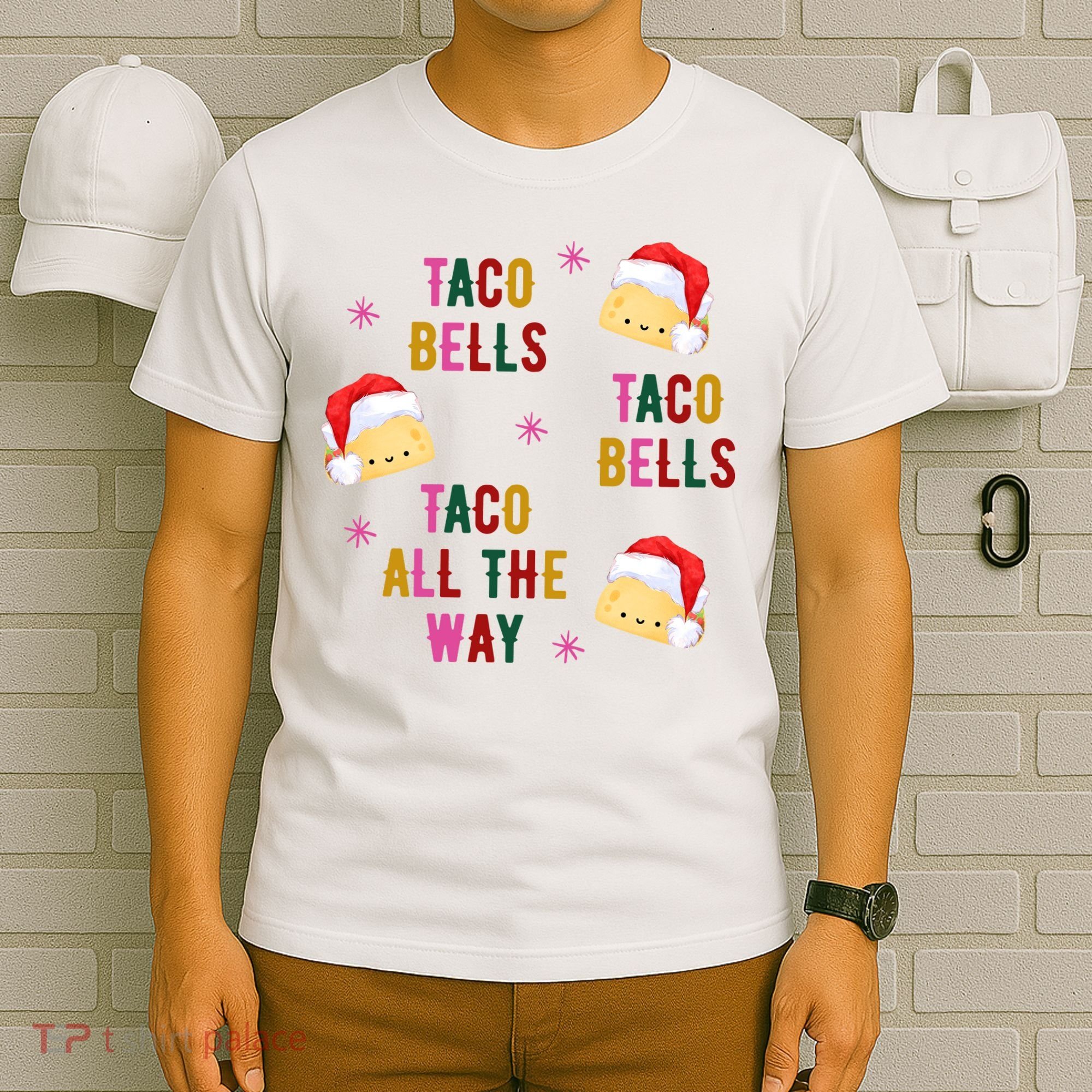 Taco Bells Taco All The Way Funny Christmas T-Shirt