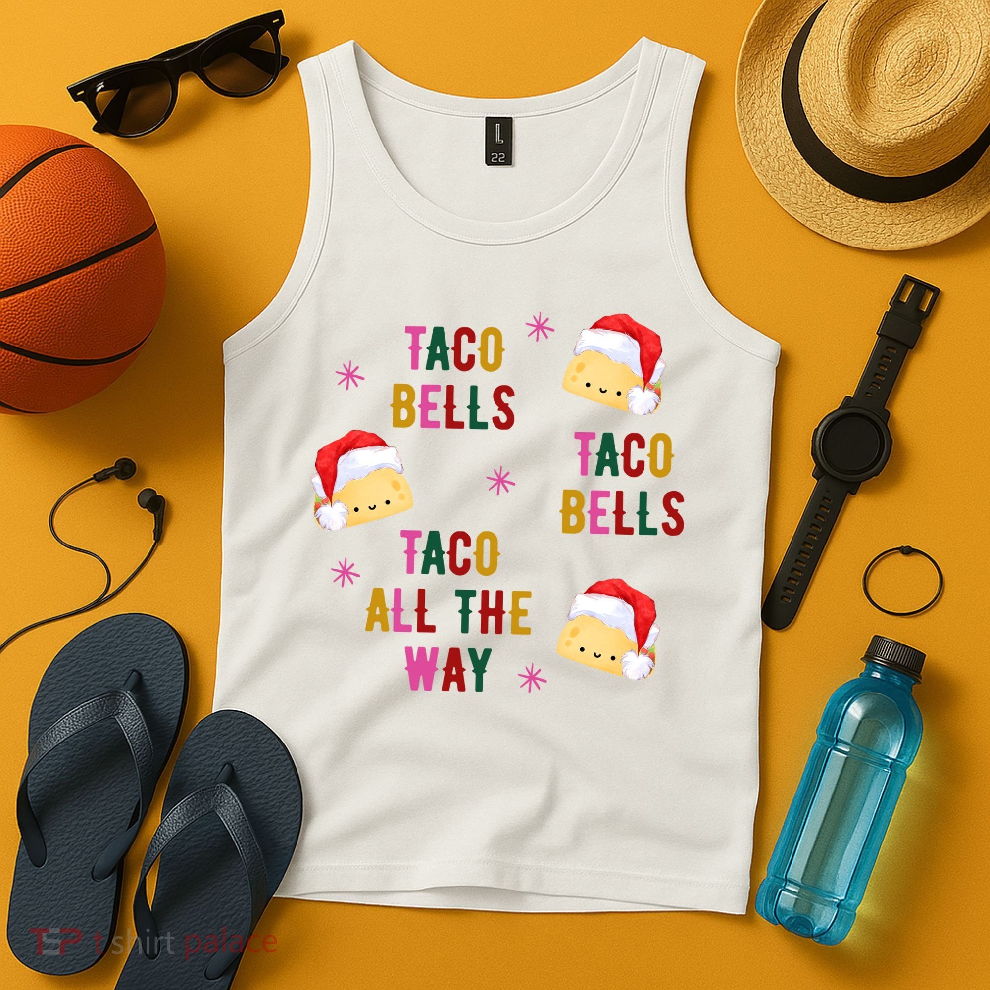 Taco Bells Taco All The Way Funny Christmas Tank Top