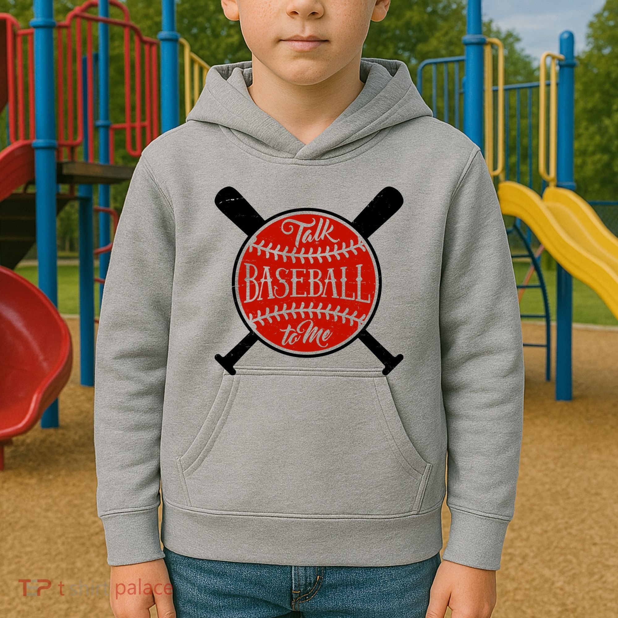 Talk Baseball To Me Kids Hoodie