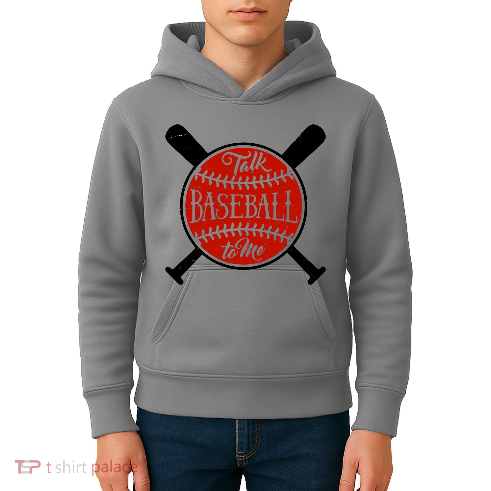 Talk Baseball To Me Kids Hoodie