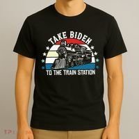 Take Biden To The Train Station Yellowstone T-Shirt thumb 3
