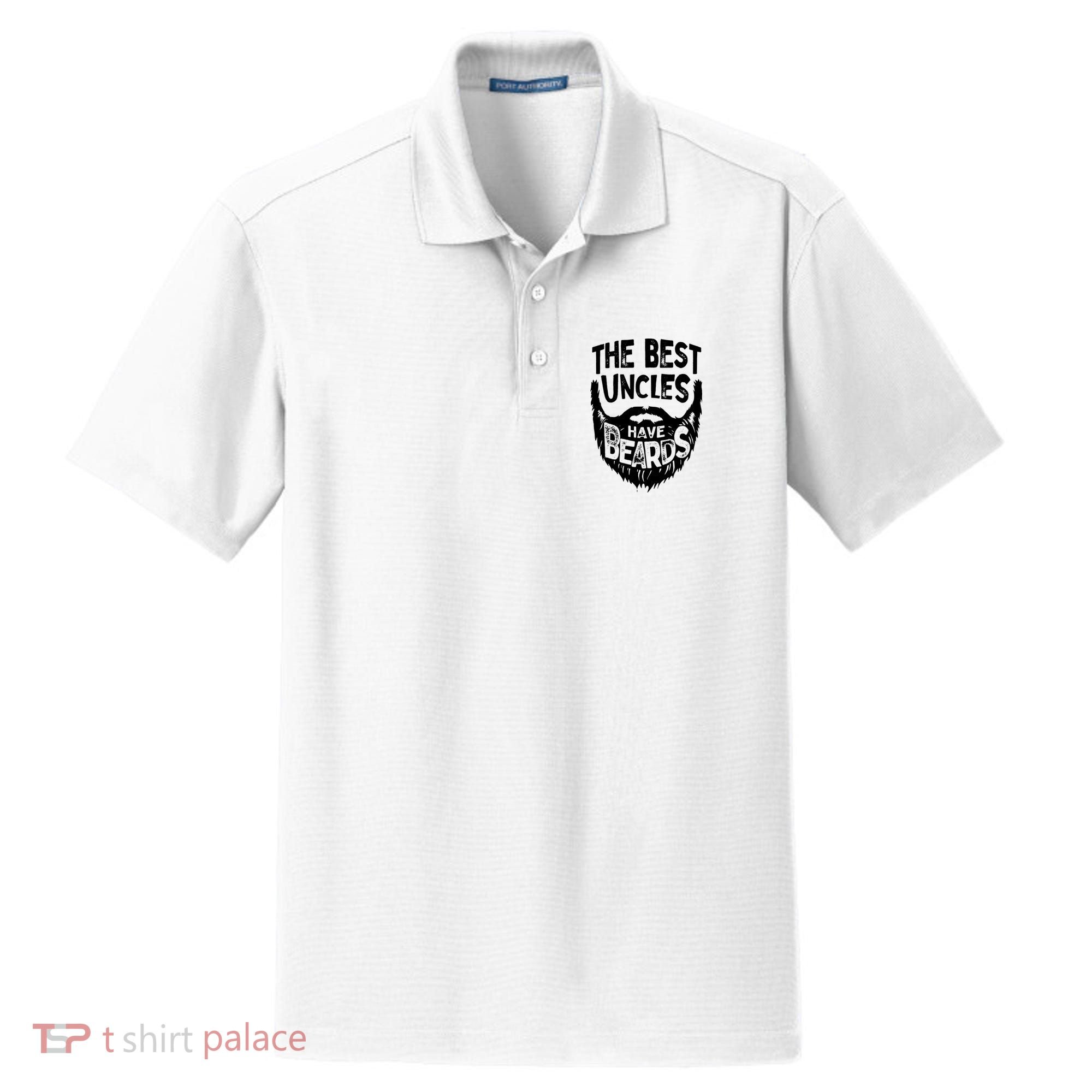 The Best Uncles Have Beards Shirt Funny Uncle Beard Gift Dry Zone Grid Polo
