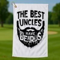 The Best Uncles Have Beards Shirt Funny Uncle Beard Gift Golf Towel thumb 1