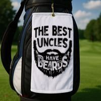 The Best Uncles Have Beards Shirt Funny Uncle Beard Gift Golf Towel thumb 2
