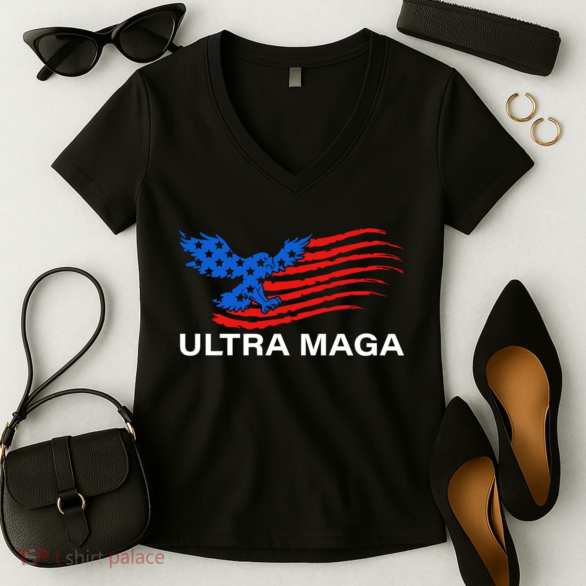 Trump Buff Ultra MAGA Women's V-Neck T-Shirt