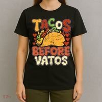 Tacos Before Vatos Funny Vintage Mexican Chicano T-Shirt thumb 4