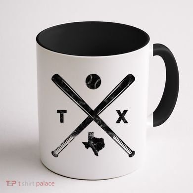 Texas Baseball Vintage Sport Coffee Mug back