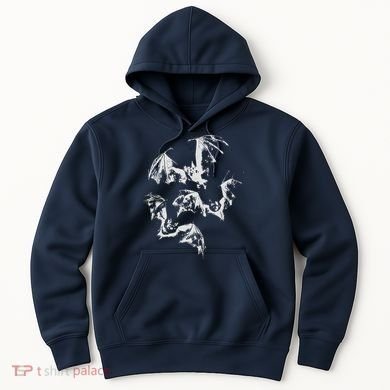Three Bats Vintage 90s Style Bat Hoodie