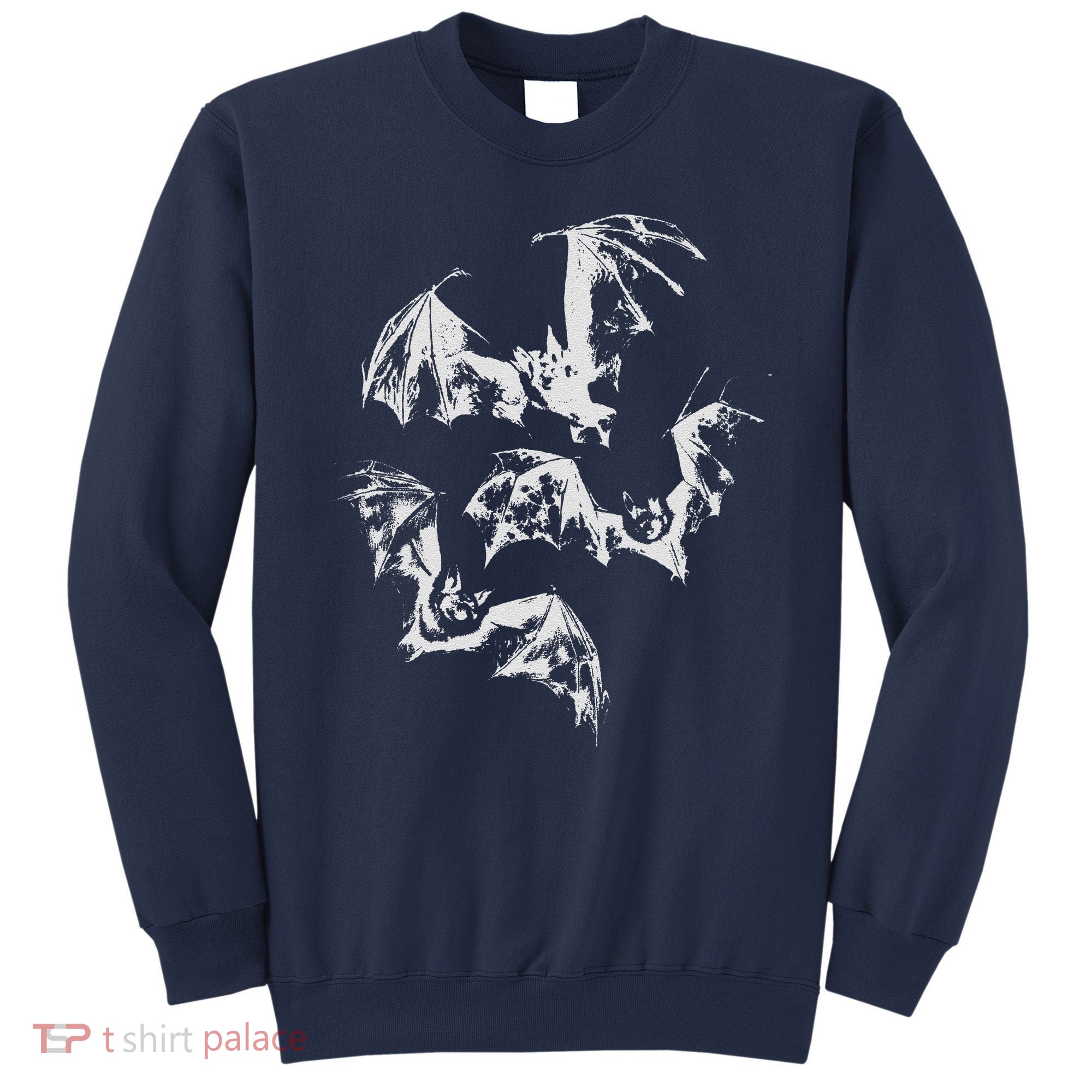 Three Bats Vintage 90s Style Bat Sweatshirt