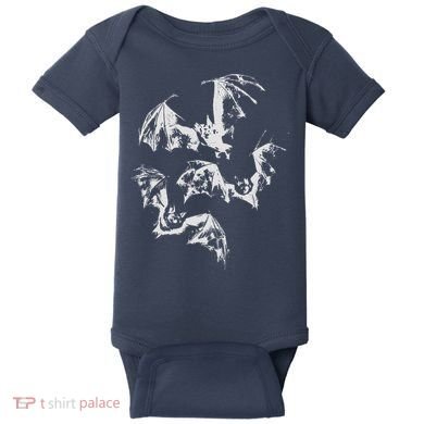 Three Bats Vintage 90s Style Bat Baby Bodysuit
