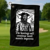 The Beatings Will Continue Until Morale Improves Golf Towel thumb 1